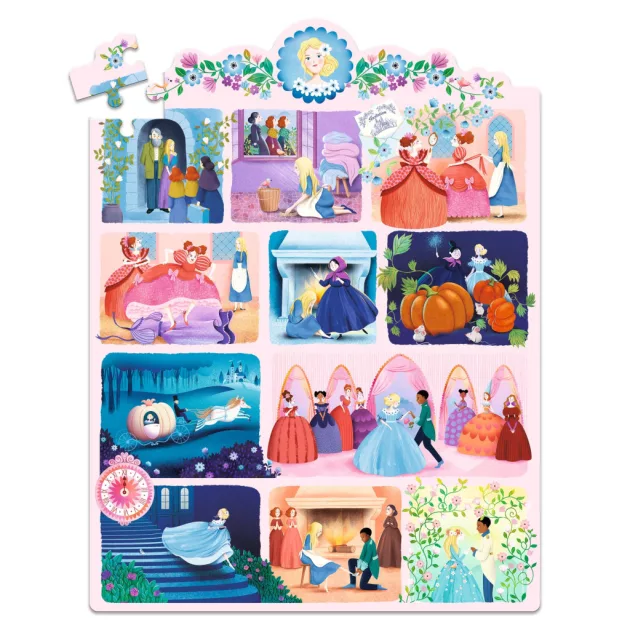 Djeco Mese puzzle Hamupipőke 54 db-os - Cinderella
