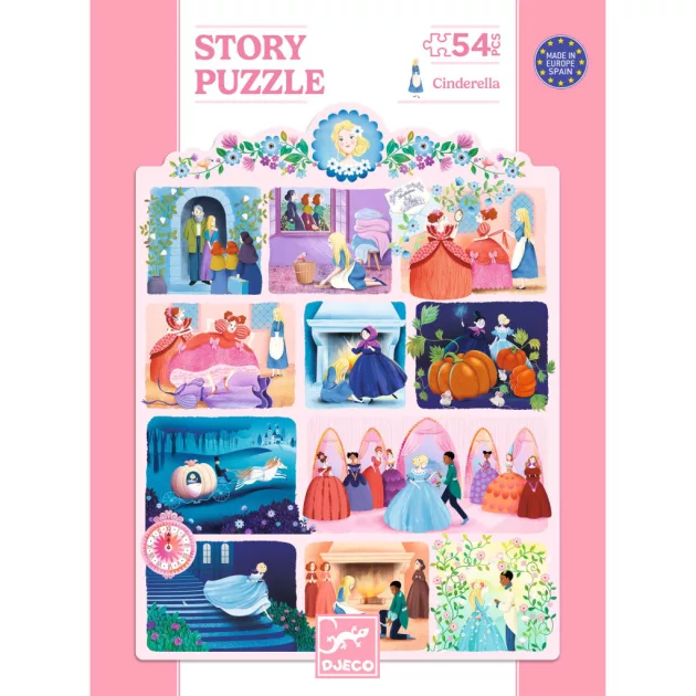 Djeco Mese puzzle Hamupipőke 54 db-os - Cinderella
