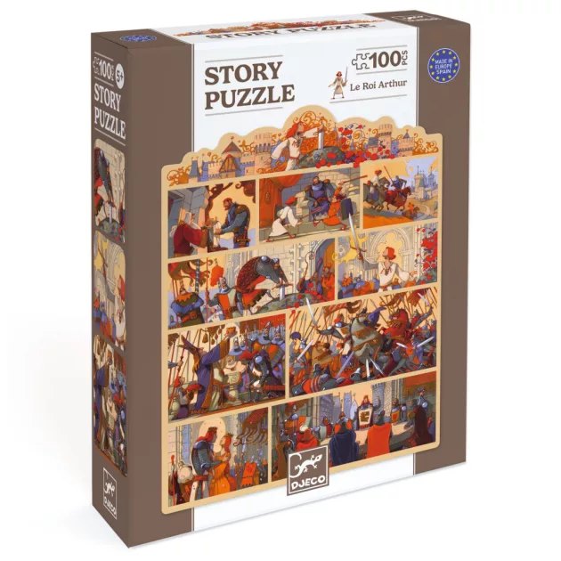 Djeco Mese puzzle Artúr király 100 db-os - The King Arthur