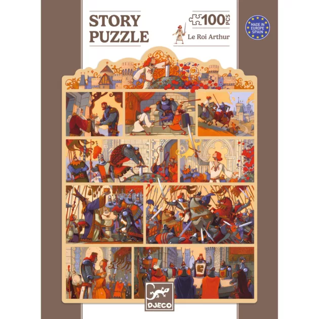Djeco Mese puzzle Artúr király 100 db-os - The King Arthur