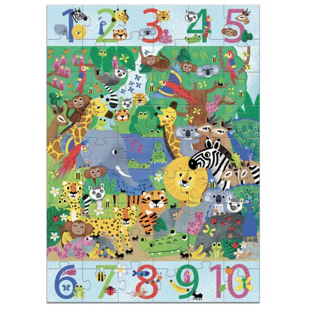 Djeco Megfigyeltető puzzle Dzsungelben 1-10-ig 54 db-os - 1 to 10 Jungle