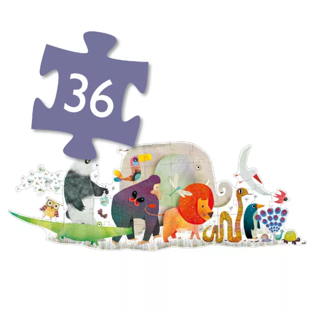 Djeco Óriás puzzle, Állati parádé, 36 db
