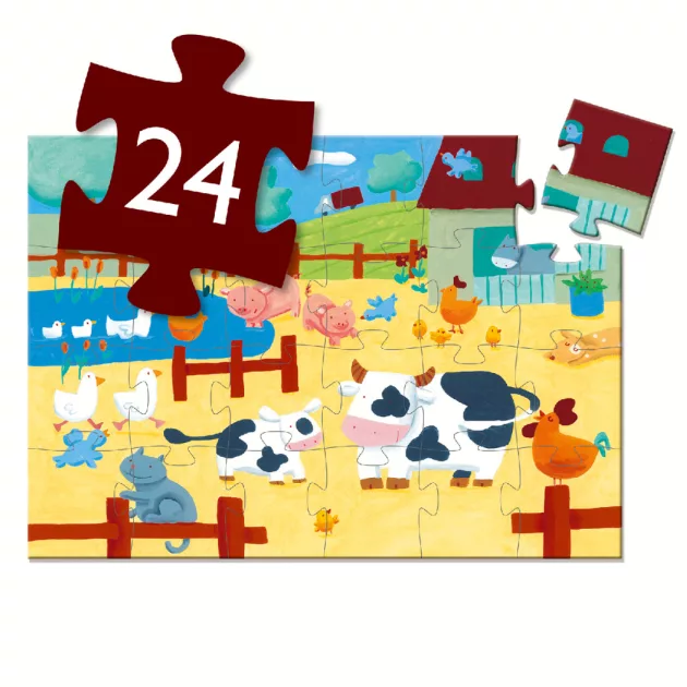 Djeco Formadobozos puzzle - Bocik és tehenek