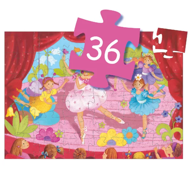 Djeco Formadobozos puzzle - Balerina virággal 