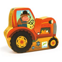 Djeco Formadobozos puzzle Traktor 16 db-os - The tractor