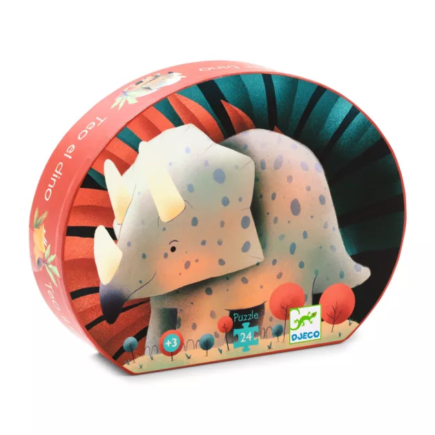 Djeco Formadobozos puzzle Teo a kis dínó 24 db-os - Teo the dino