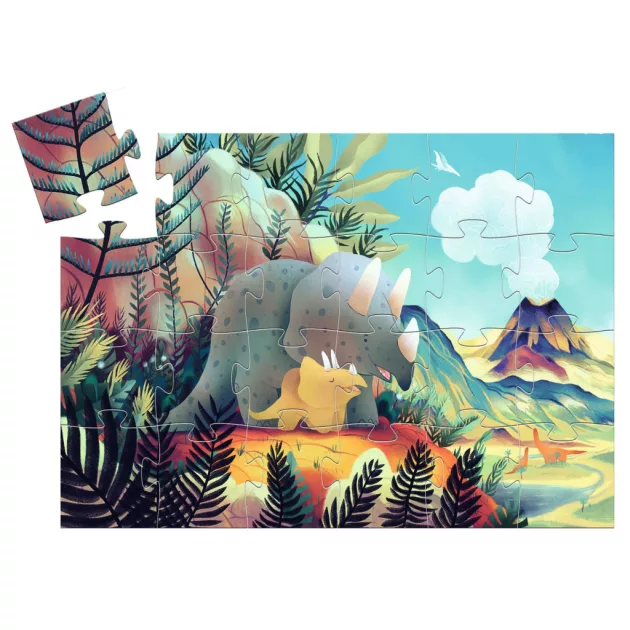 Djeco Formadobozos puzzle Teo a kis dínó 24 db-os - Teo the dino