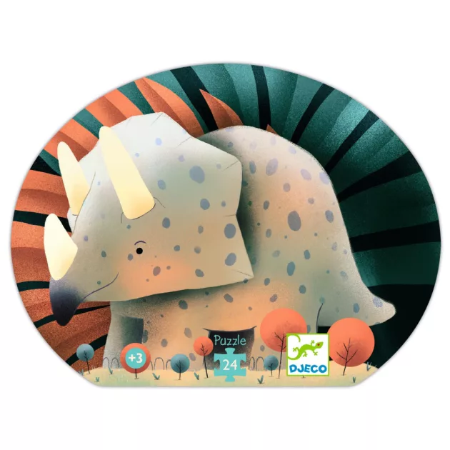 Djeco Formadobozos puzzle Teo a kis dínó 24 db-os - Teo the dino