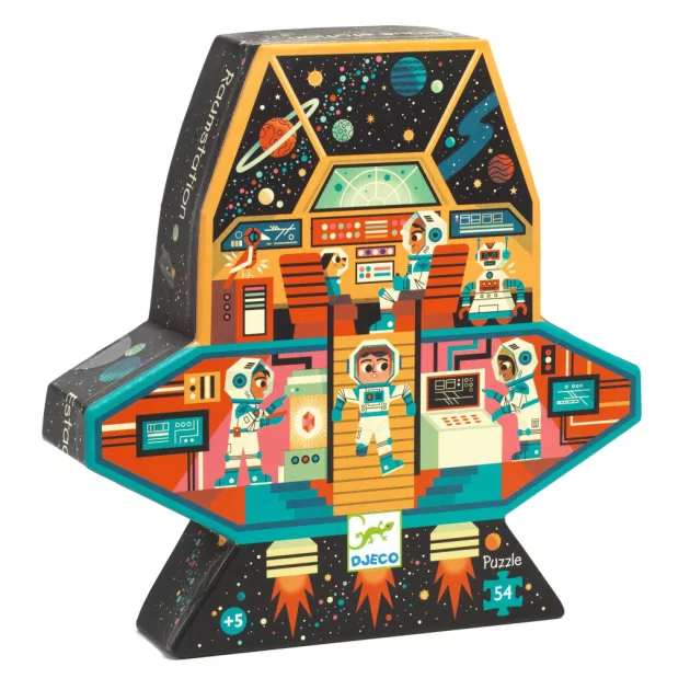 Djeco Formadobozos puzzle Űrállomás 54 db-os - Space station