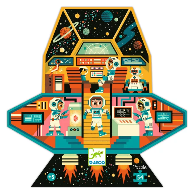 Djeco Formadobozos puzzle Űrállomás 54 db-os - Space station