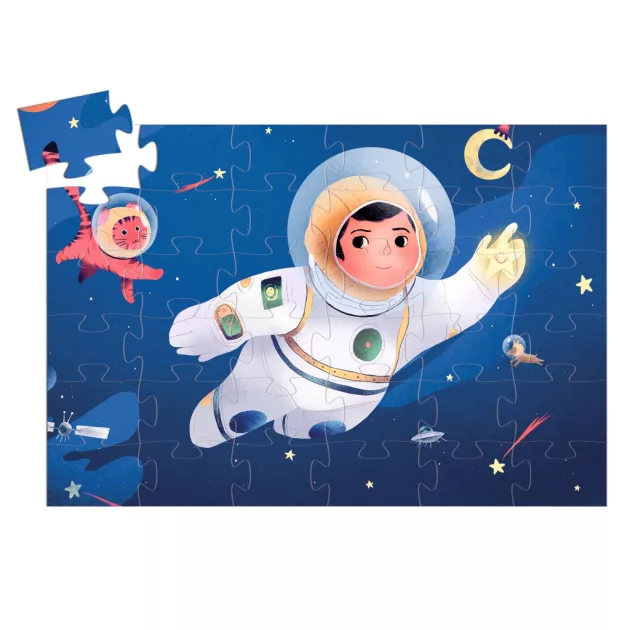 Djeco Formadobozos puzzle Űrhajós a holdon 36 db-os - An astronaut on the moon