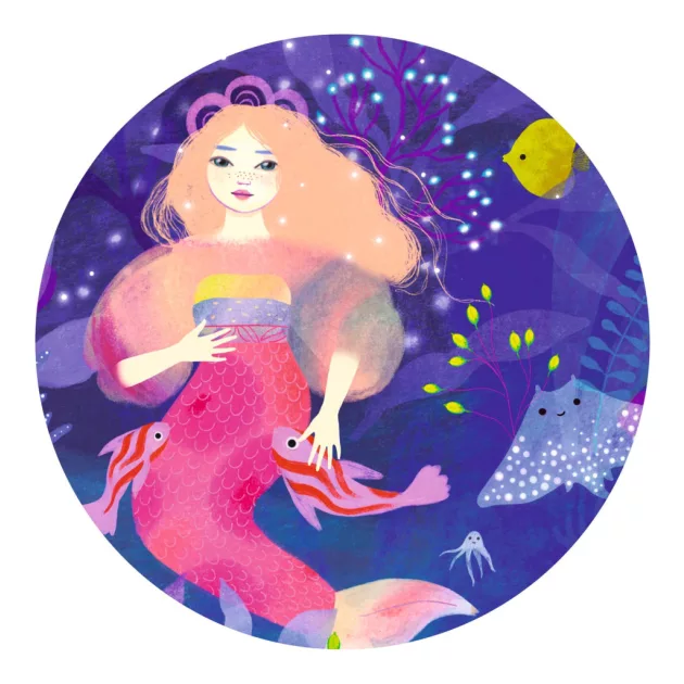 Djeco Formadobozos puzzle Ella a sellő 36 db-os - Ella the mermaid