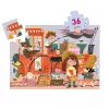 Djeco Formadobozos puzzle Mia utazása 36 db-os - Mia's Journey