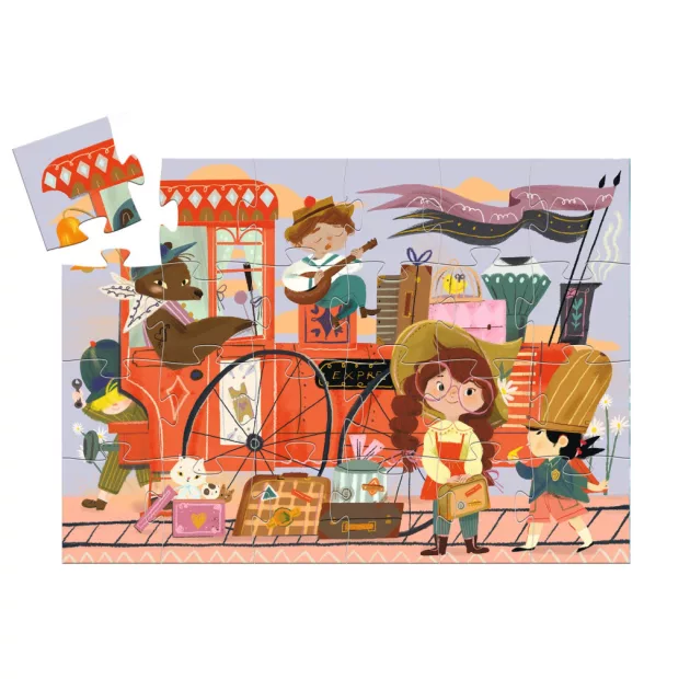 Djeco Formadobozos puzzle Mia utazása 36 db-os - Mia's Journey