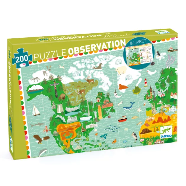 Djeco Megfigyeltető puzzle Lenyűgöző világ - Around the world