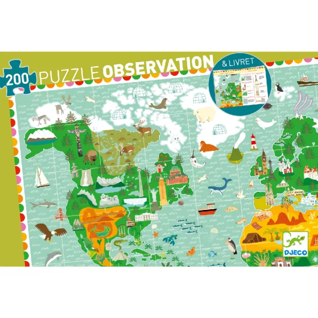 Djeco Megfigyeltető puzzle Lenyűgöző világ - Around the world