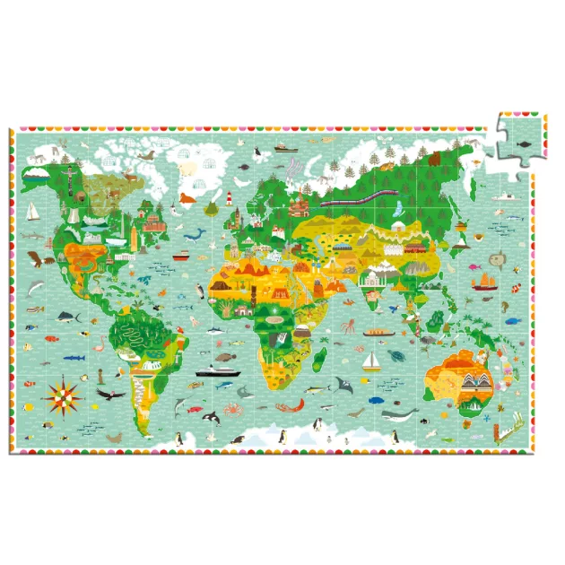 Djeco Megfigyeltető puzzle Lenyűgöző világ - Around the world