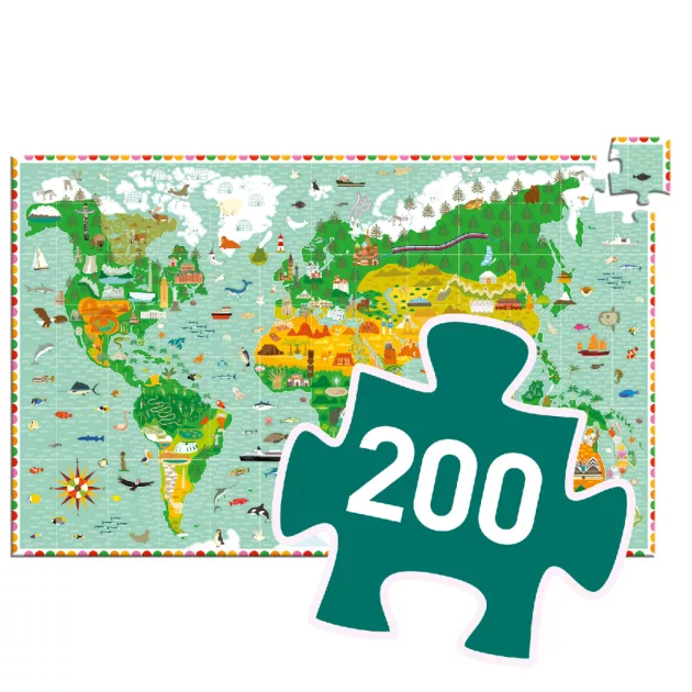 Djeco Megfigyeltető puzzle Lenyűgöző világ - Around the world