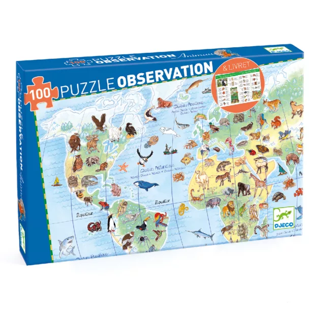 Djeco Megfigyeltető puzzle Föld állatai - Animals of the earth