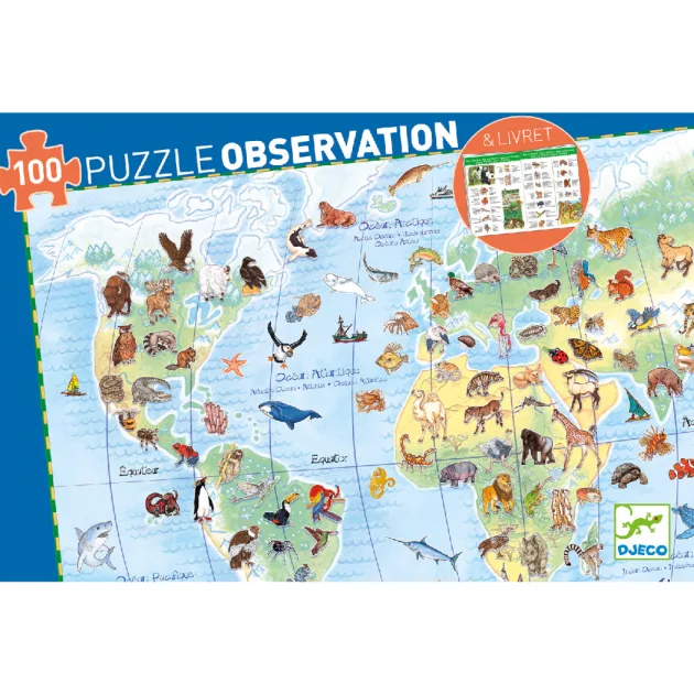 Djeco Megfigyeltető puzzle Föld állatai - Animals of the earth