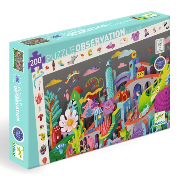 Djeco Megfigyeltető puzzle Őrült város 200 db-os - Crazy Town