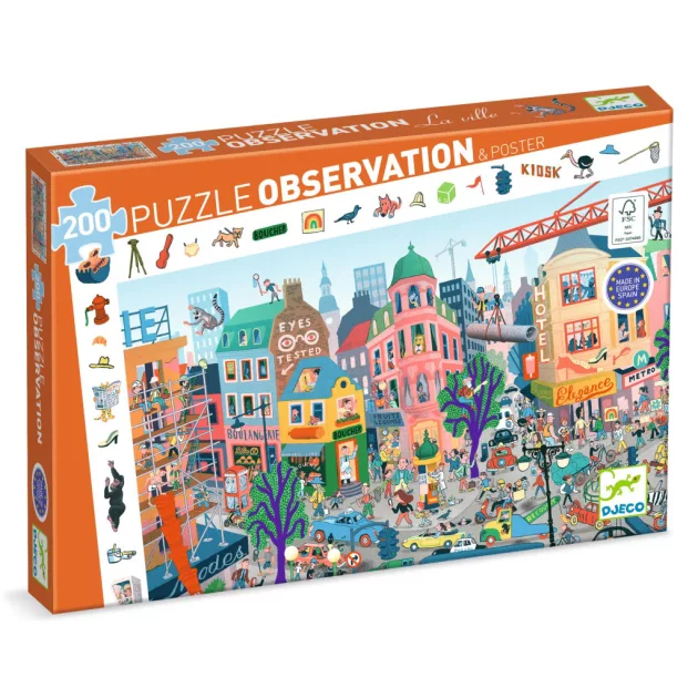 Djeco Megfigyeltető puzzle A város 200 db-os - The city