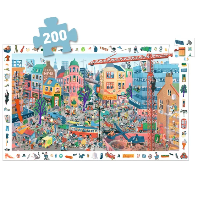 Djeco Megfigyeltető puzzle A város 200 db-os - The city