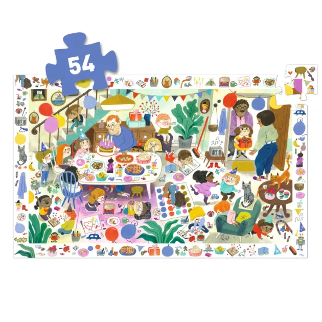 Djeco Megfigyeltető puzzle Szülinapi parti 54 db-os - Birthday Party