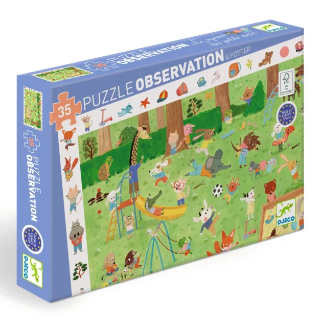 Djeco Megfigyeltető puzzle Kisbarátok a kertben 35 db-os - Little friends' garden