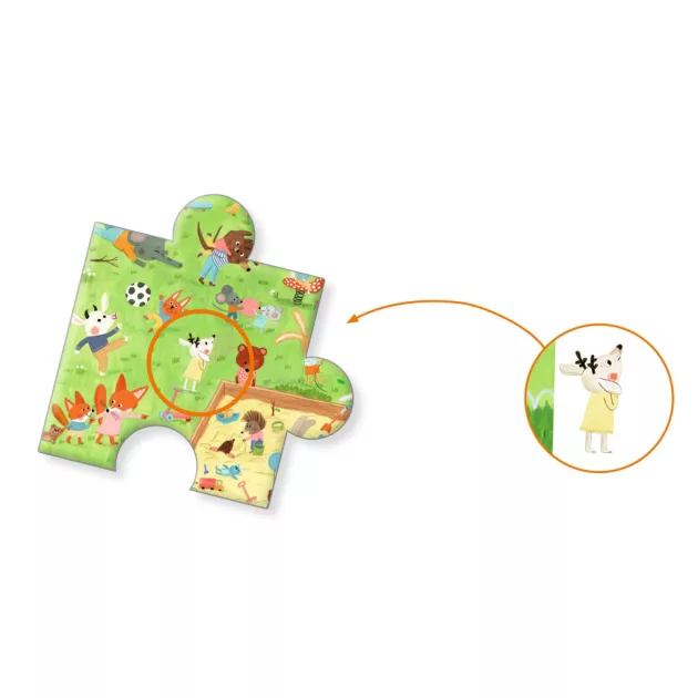 Djeco Megfigyeltető puzzle Kisbarátok a kertben 35 db-os - Little friends' garden