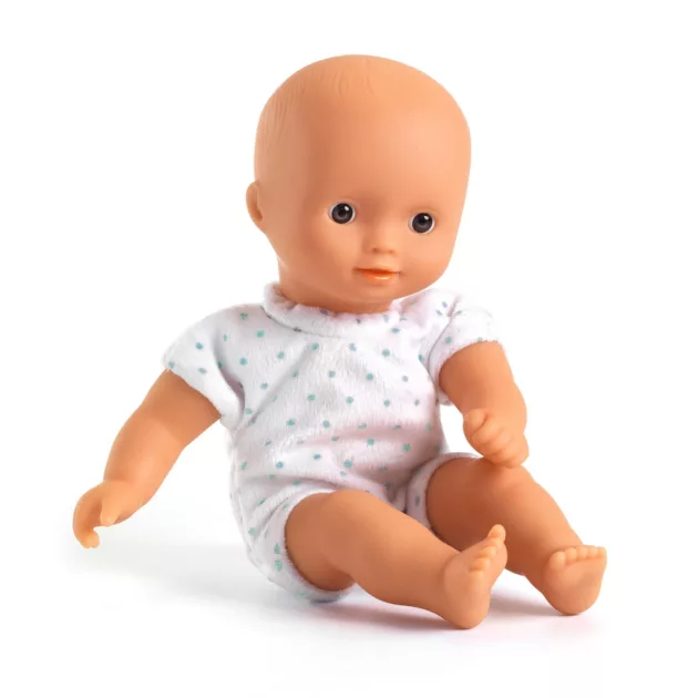 Djeco Játékbaba Mini 20 cm - Sasha mózeskosárral