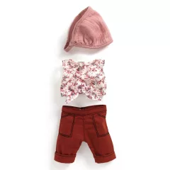   Djeco Pomea Játékbaba kiegészítő babaruha Bordó - Outfit Burgundy
