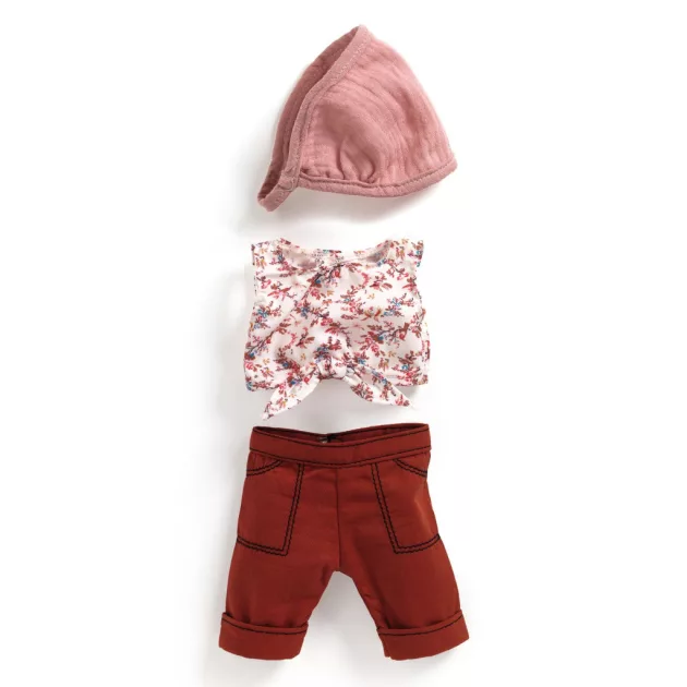 Djeco Pomea Játékbaba kiegészítő babaruha Bordó - Outfit Burgundy