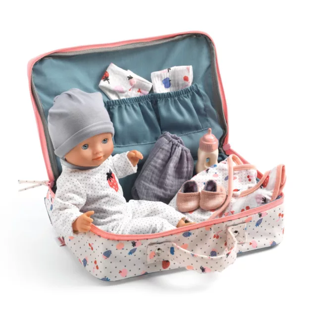 Djeco Játékbaba kiegészítőkkel Vani bőröndje - Vanille's suitcase