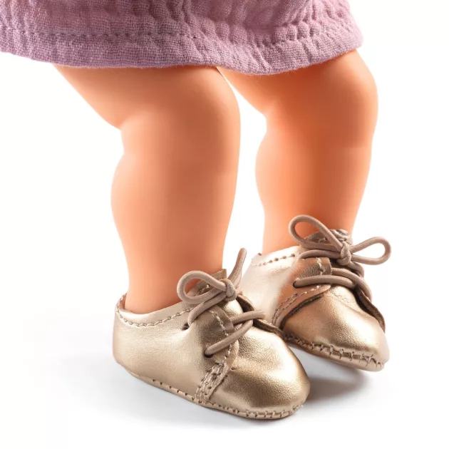 Djeco Pomea Játékbaba cipő Arany cipőcske - Golden shoes