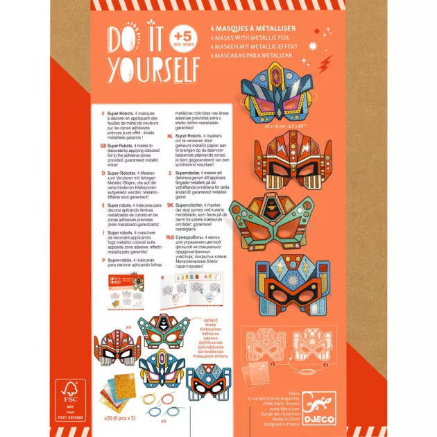Djeco Csináld magad! - Fémfóliás Robot arcmaszkok