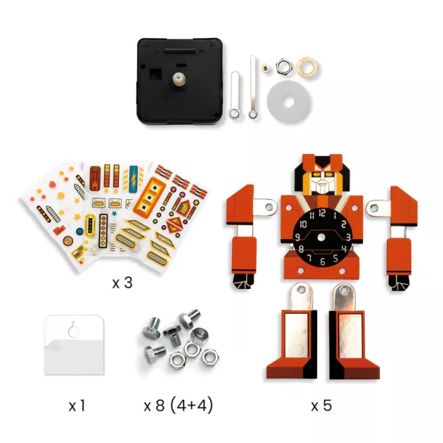 Djeco Design by Csináld magad! Falióra fiúszobába IdőRobi - Robotime