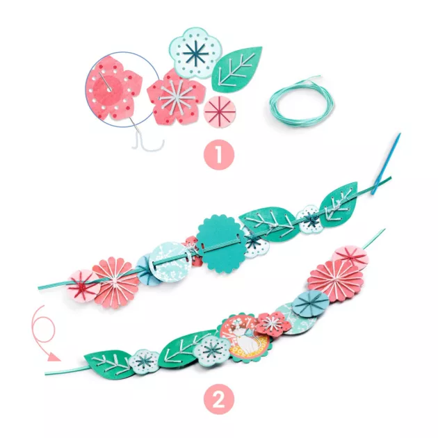 Djeco Design by Csináld magad! Papírékszer hímzett vírágokból - Flora