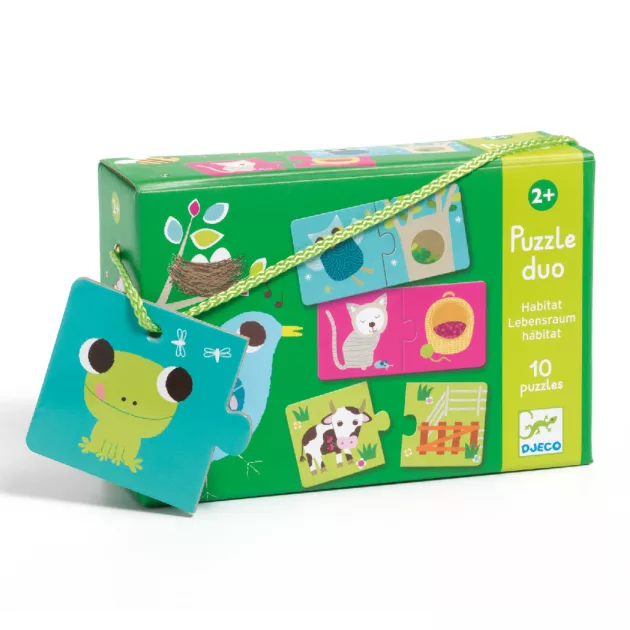 Djeco Párosító puzzle Ki hol lakik - Habitat