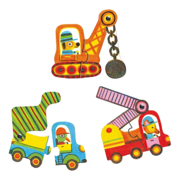 Djeco Párositó puzzle Munkagépek - Articulo vehicles