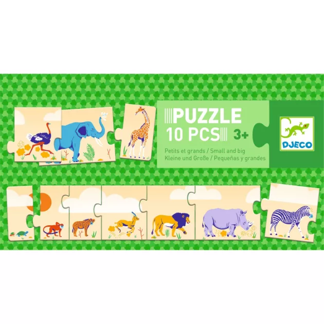 Djeco Sorozatkirakó puzzle, Kicsi és nagy, 10 db
