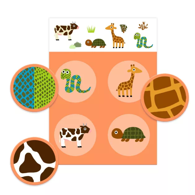 Djeco Társasjáték Tollas és szőrös - Loto Feathers and Fur