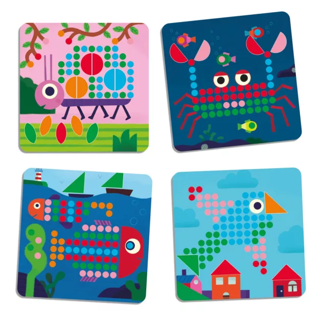 Djeco Pötyi mozaik Kisállatok - Mosaico Mini Animo