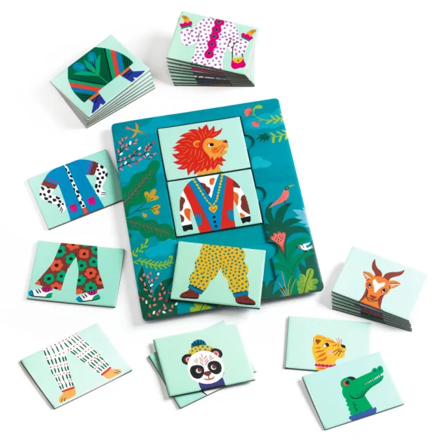 Djeco Fejlesztőjáték Állatdivat 54 db-os - Eduludo Mix and Match Modanimo