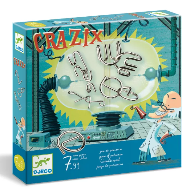 Djeco Logikai játék Fém ördöglakatok - Crazix