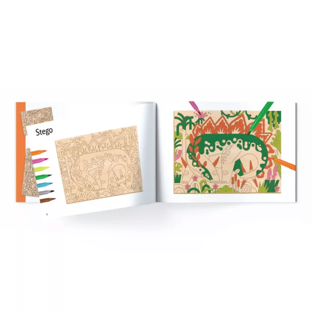 Djeco Design by Művészeti műhely Színező Dinóvilág - Dino world