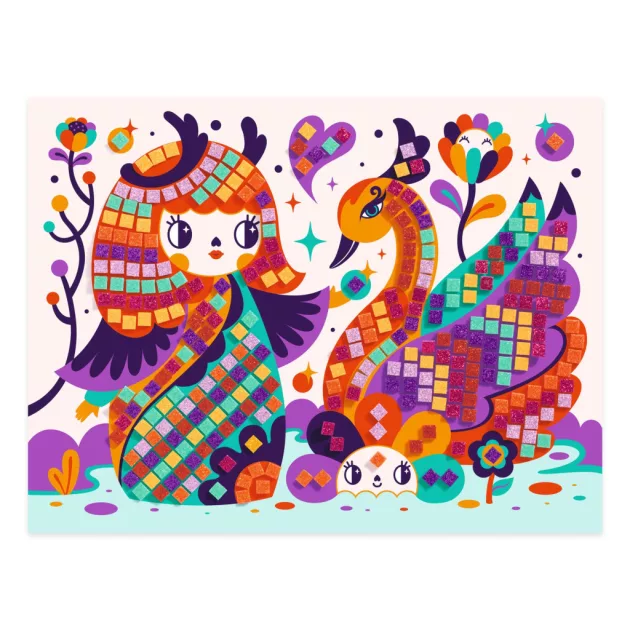 Djeco Mozaikkép készítés, Kokeshi babák