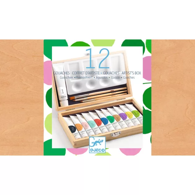Djeco Design by Művészeti műhely Festő készlet - 12 Gouaches Artist’s box