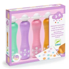   Djeco Marok filc készlet 4 gyöngyház színben Pontozó színezés - Large dot markers