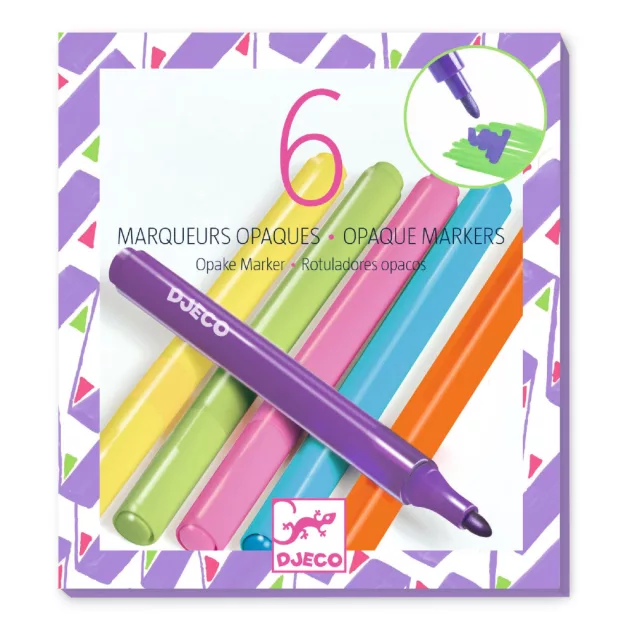 Djeco Filctoll készlet 6 fedő szín "80-as évek" - 6 opaque markers